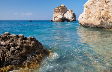 A sea stack on the Aphrodite's (Petra of Romiou) beach. Kouklia. Cyprus