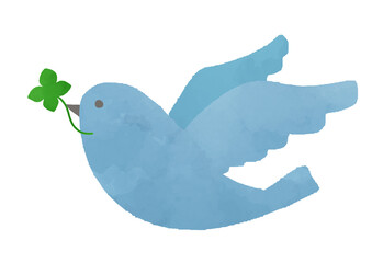 青い鳥とクローバー　鳥