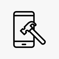 Phone repair icon designed in line style