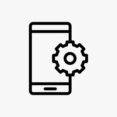Phone repair icon designed in line style
