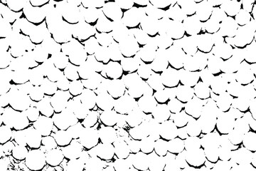 Light grunge texture outlines round stones. Monochrome natural background of small semicircles with spots, noise and grain. Overlay template. Vector illustration