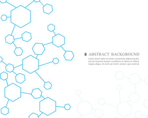 geometric hexagon molecule concept. 