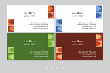 Set of simple multicolor business card templates.