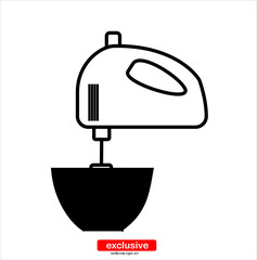 kitchen mixer icon.Flat design style vector illustration for graphic and web design.