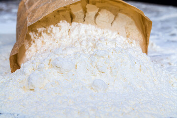 poured white wheat flour