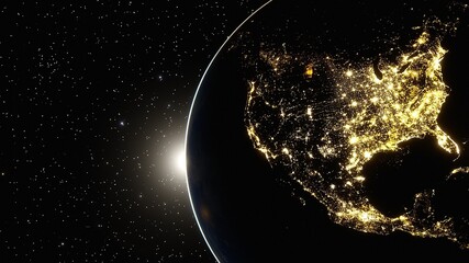 realistic united states of america from space, usa from space 3d render