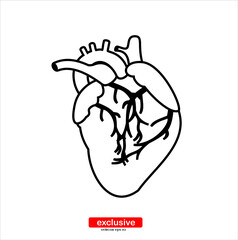 heart organ icon.Flat design style vector illustration for graphic and web design.