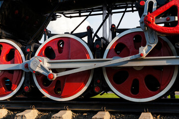 details of an old steam locomotive