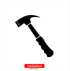 hammer icon.Flat design style vector illustration for graphic and web design.