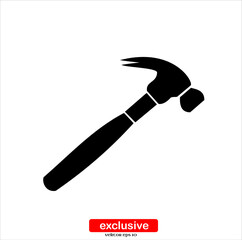 hammer icon.Flat design style vector illustration for graphic and web design.