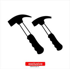 hammer icon.Flat design style vector illustration for graphic and web design.