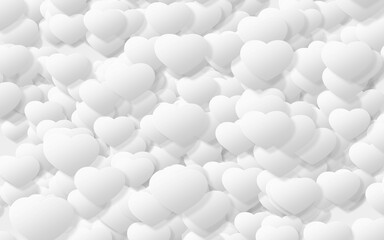 Paper art of White heart on a white background. valentine's day...