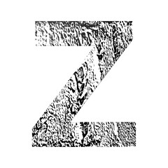 3D ENGLISH ALPHABET MADE OF BLACK AND WHITE ABSTRACT TEXTURE : Z