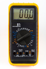 Multimeter for a measurement of a voltage, current and resistance with cables. Electrical...