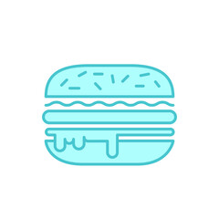 Burger icon. Line and two colour design template