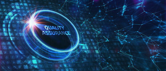 Business, Technology, Internet and network concept. Quality Assurance service guarantee standard.