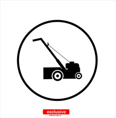 lawn mower icon.Flat design style vector illustration for graphic and web design.