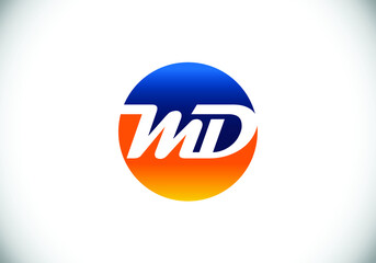 Initial Monogram Letter M D Logo Design Vector Template. M D Letter Logo Design 