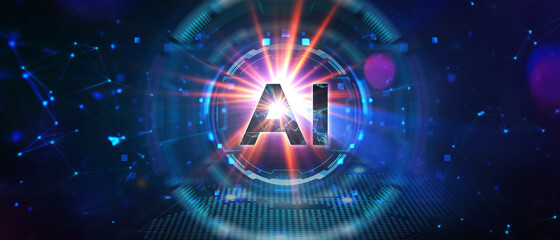 AI Learning and Artificial Intelligence Concept. Business, modern technology, internet and networking concept.