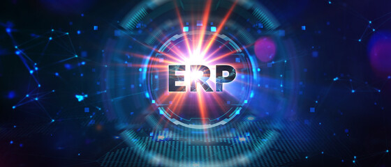 Business, Technology, Internet and network concept. Enterprise resource planning ERP concept.