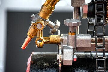 Welding head, automatic welding machine. Close-up photo.