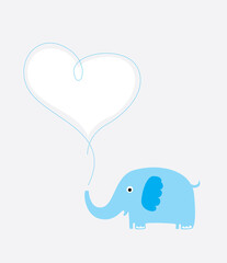 cute elephant valentine love card