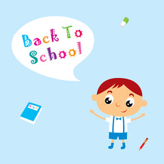 cute kid back to school vector