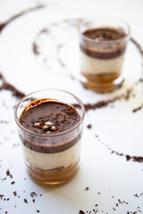 salted caramel dessert in glass