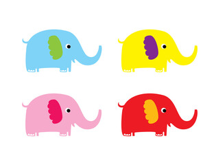 cute baby arrival announcement card with cute elephant graphic