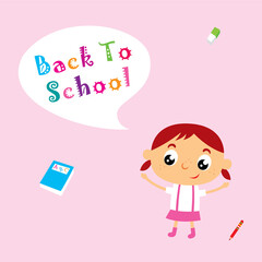cute kid back to school vector