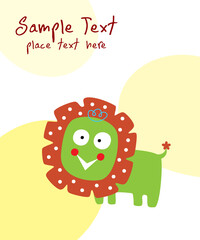 cute baby lion arrival greeting card