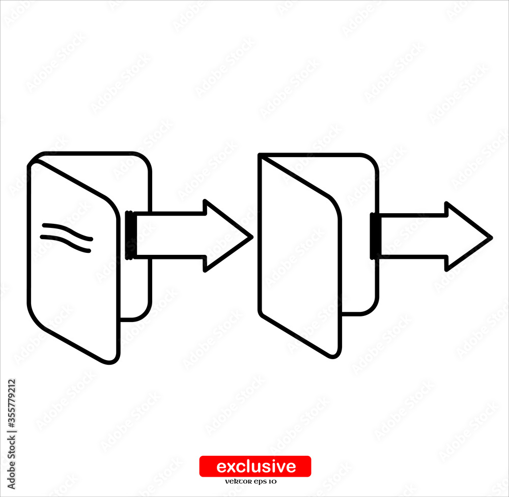 Fototapete logout symbol icon.Flat design style vector illustration for graphic and web design.