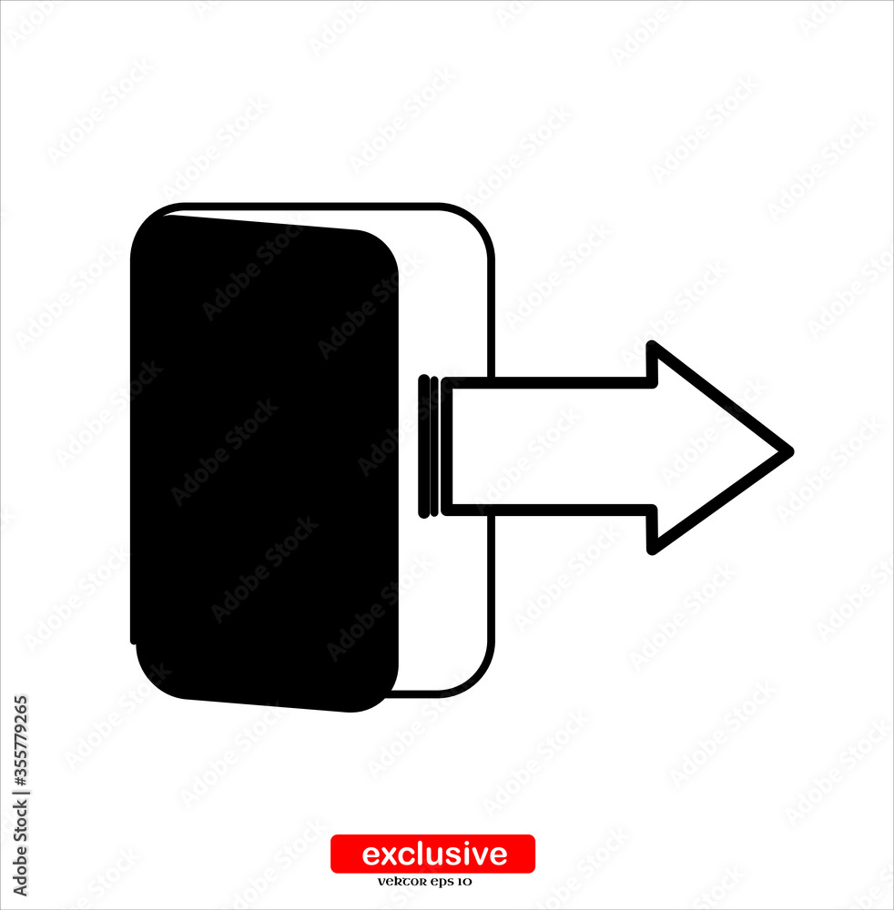 Poster logout symbol icon.flat design style vector illustration for graphic and web design.