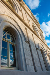 Architectural Detail Star in Window with Sky