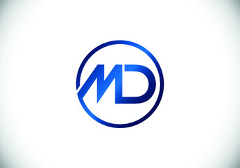 Initial Monogram Letter M D Logo Design Vector Template. M D Letter Logo Design 