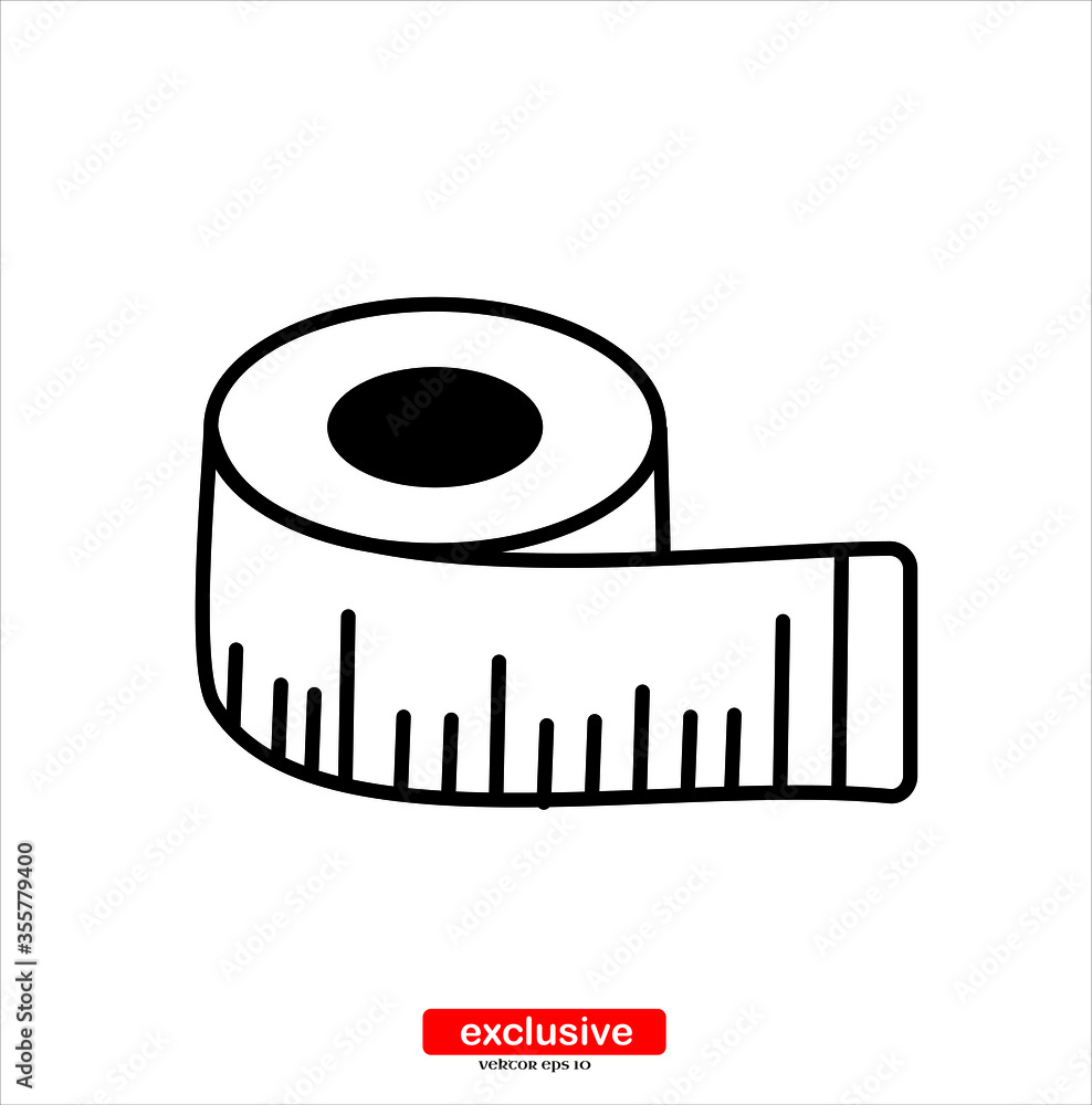 Poster measuring tape icon.flat design style vector illustration for graphic and web design.