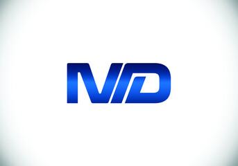 Obraz premium Initial Monogram Letter M D Logo Design Vector Template. M D Letter Logo Design 