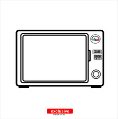 Microwave oven icon.Flat design style vector illustration for graphic and web design.