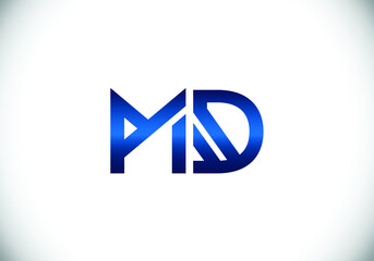 Initial Monogram Letter M D Logo Design Vector Template. M D Letter Logo Design 