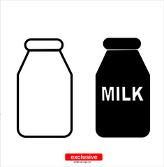 Milk icon.Flat design style vector illustration for graphic and web design.