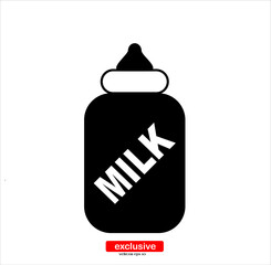 Milk icon.Flat design style vector illustration for graphic and web design.