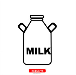 Milk icon.Flat design style vector illustration for graphic and web design.