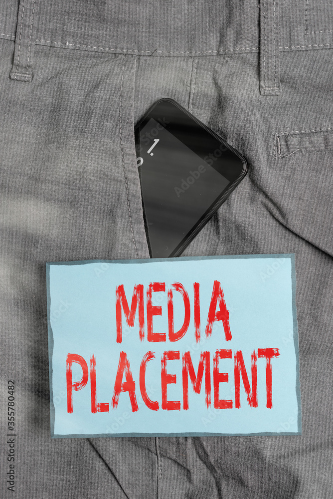 Poster handwriting text writing media placement. conceptual photo inserting a digital ad message to promote