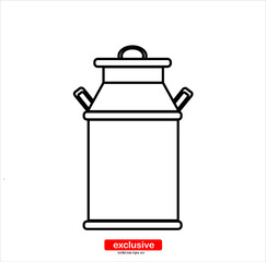 milk urn, milk jug icon.Flat design style vector illustration for graphic and web design.