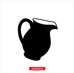 milk urn, milk jug icon.Flat design style vector illustration for graphic and web design.