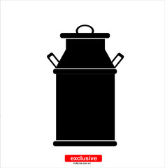 milk urn, milk jug icon.Flat design style vector illustration for graphic and web design.