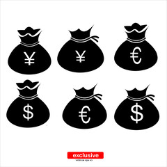 Euro dan yen icon.Flat design style vector illustration for graphic and web design.