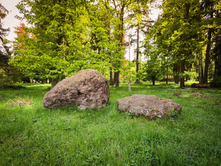 Stones on the grass