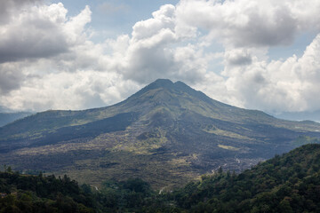 Obraz na płótnie Canvas View of volcano Batur (Gunung Batur). Kintamani, Bangli, Bali, Indonesia.