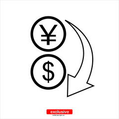 transfer money icon.Flat design style vector illustration for graphic and web design.